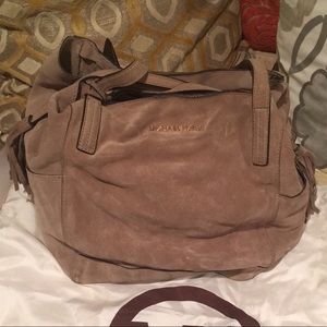 Taupe suede bag